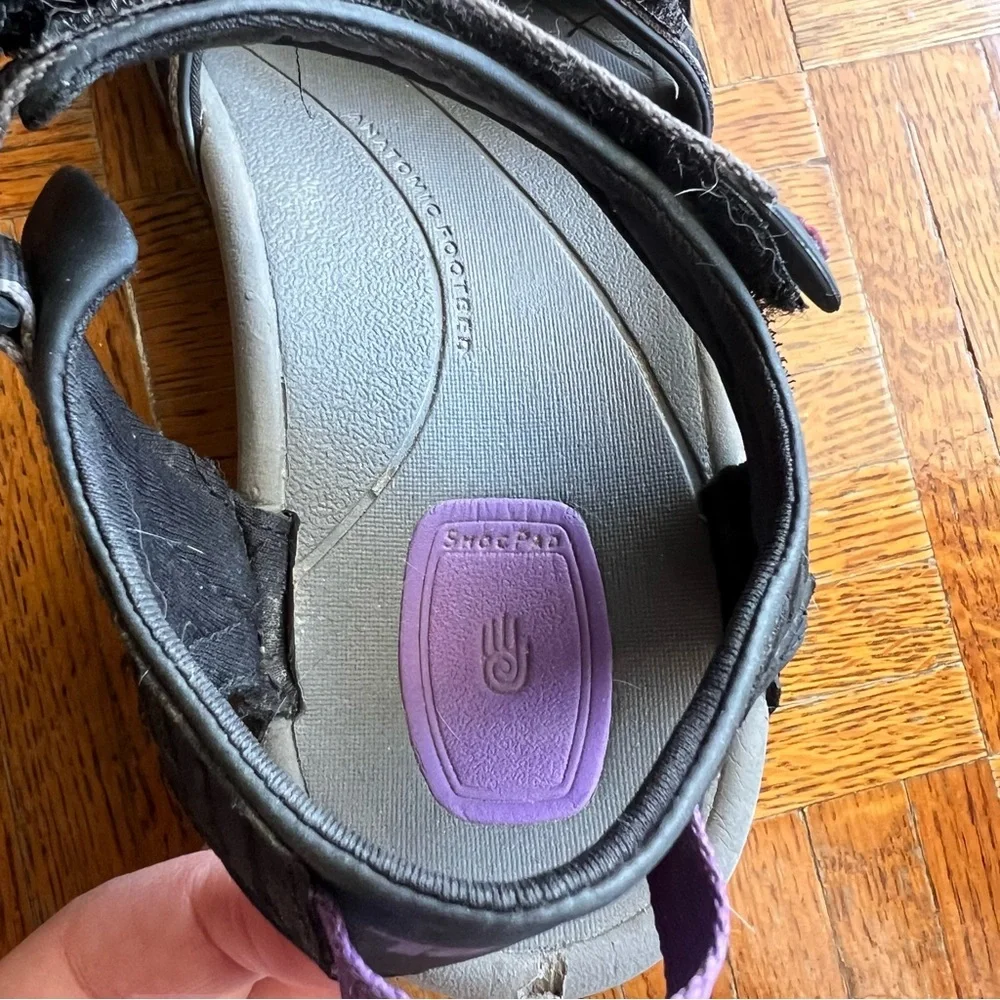 Teva‎ Tirra Black/Purple Sandals, Size 9